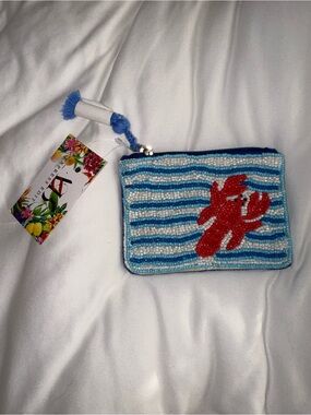 Lobster Beaded Zipper Pouch New with Tags